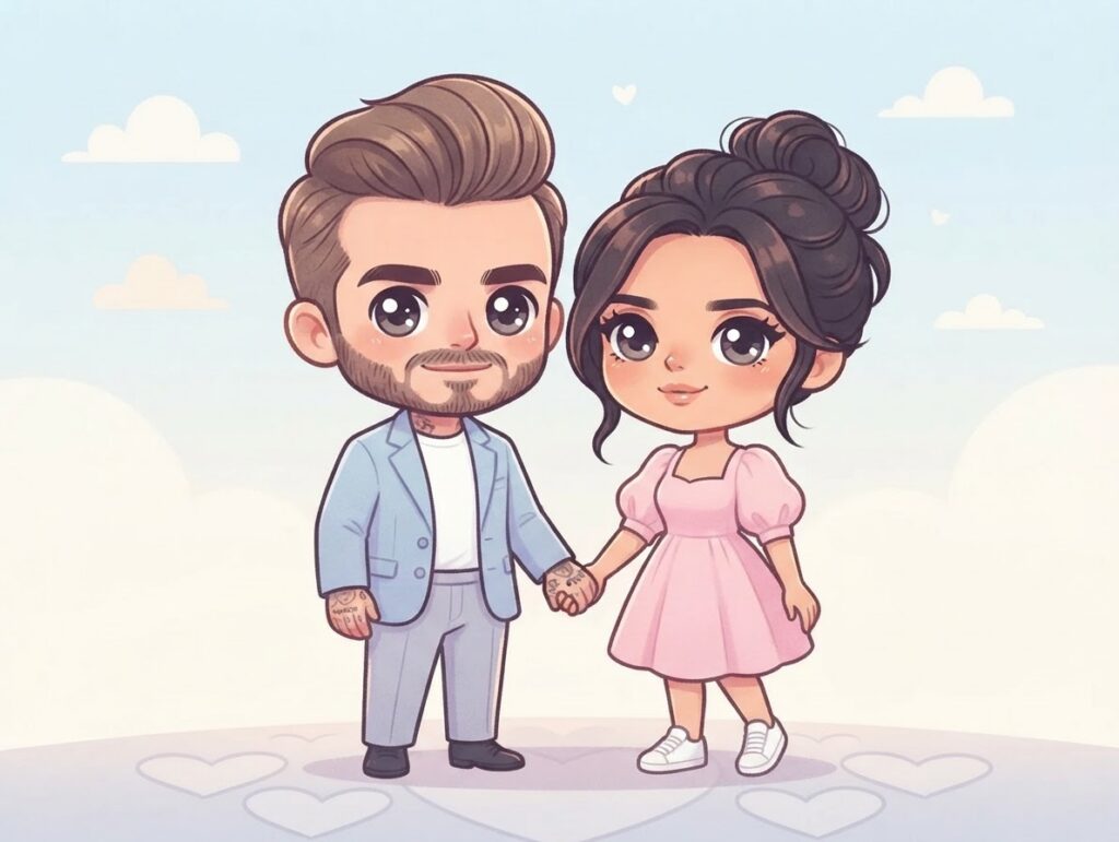 Chibi Cartoon Couple Photo