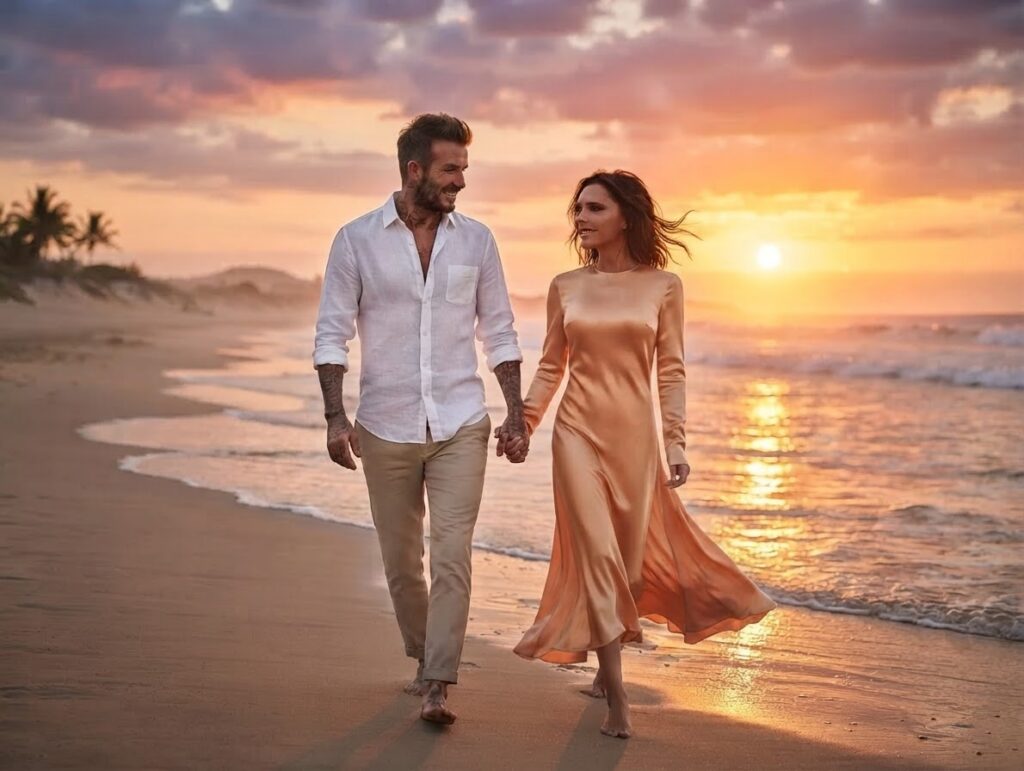 Couple on the Beach at Sunset