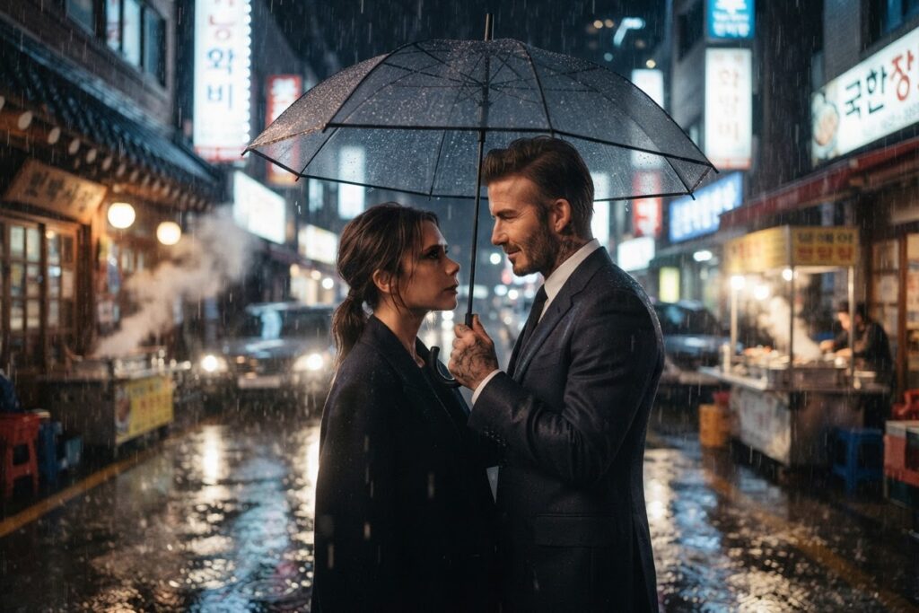 K-Drama Style Couple in the Rain