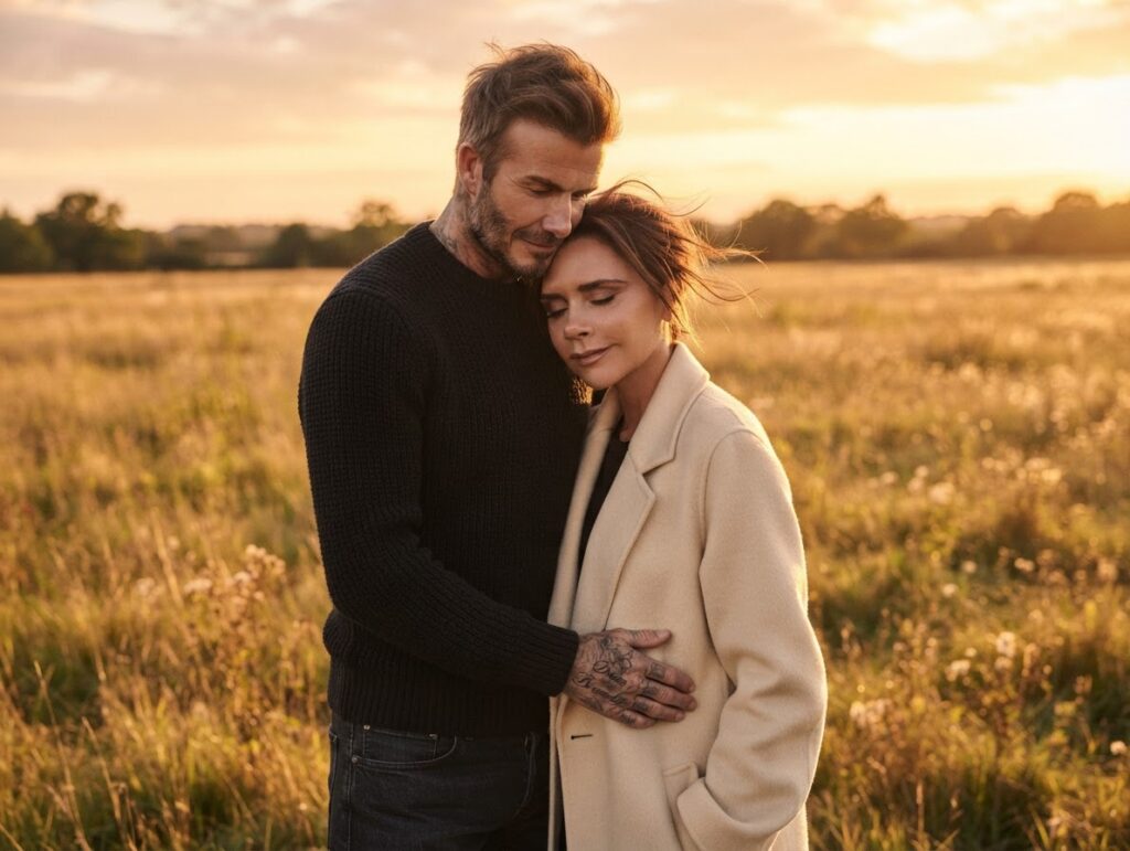 Romantic Couple Hug at Sunset