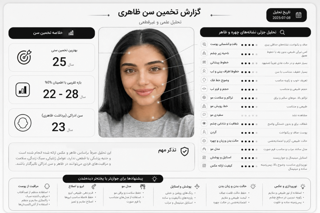 پرامپت تخمین سن ظاهری از روی عکس